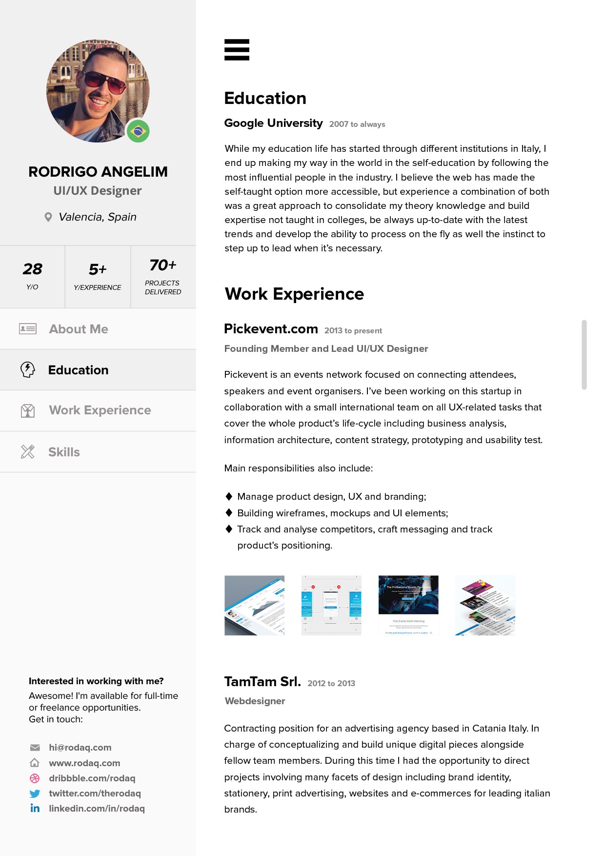 three page curriculum vitae template