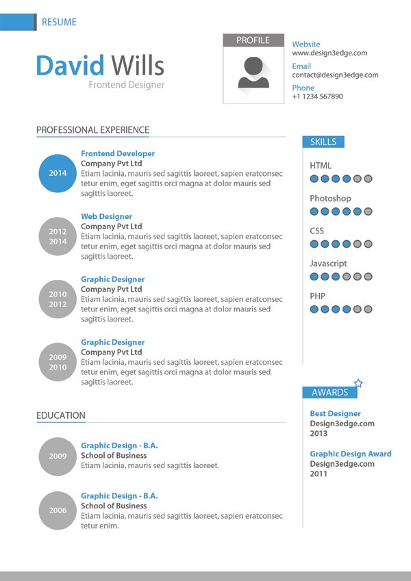 sample pattern of resume