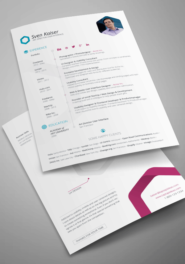 creative professional multipage resume template example